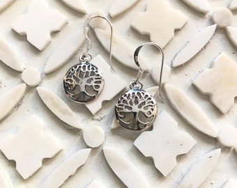 Sterling silver Tree of Life Earrings, Bohemian Earrings, Minimalist Tree Earrings, gift for teacher, spiritual Gift for her, sacred gift