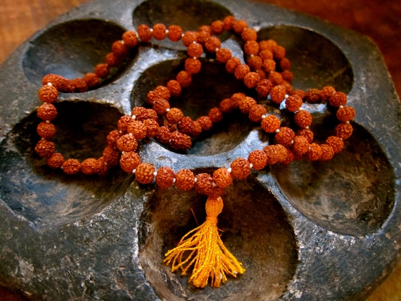 Rudraksha Hand Knotted Mala,meditation Mala, 108 Malas, Knotted