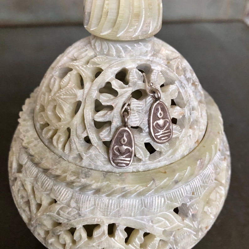 pure silver buddha earrings