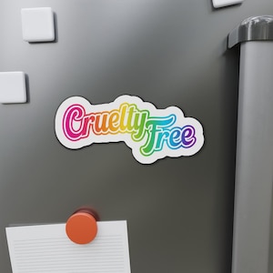 Cruelty Free Magnet - Retro 90s Rainbow Fridge, Locker, Car Decor | Colorful Nostalgic Vegan Design