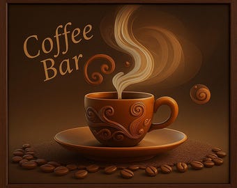 Coffee Cup Wall Art | Barista Cafe Kitchen Decor