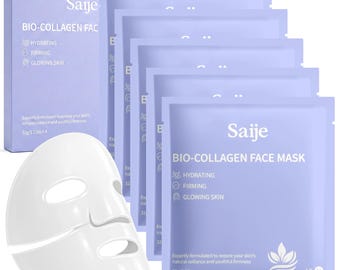 Bio Collagen Face Mask | Hydrating & Firming Sheet Mask for Glowing Skin | 4 Pack