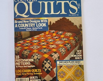 Country Quilts Magazine, Quilting Pattern, Fall/Winter 1988, Log Cabin, Patchwork Quilt