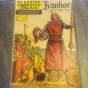 Vintage Classics Illustrated Comic, Ivanhoe, #2, 1964 Reprint, Good Condition, Sir Walter Scott