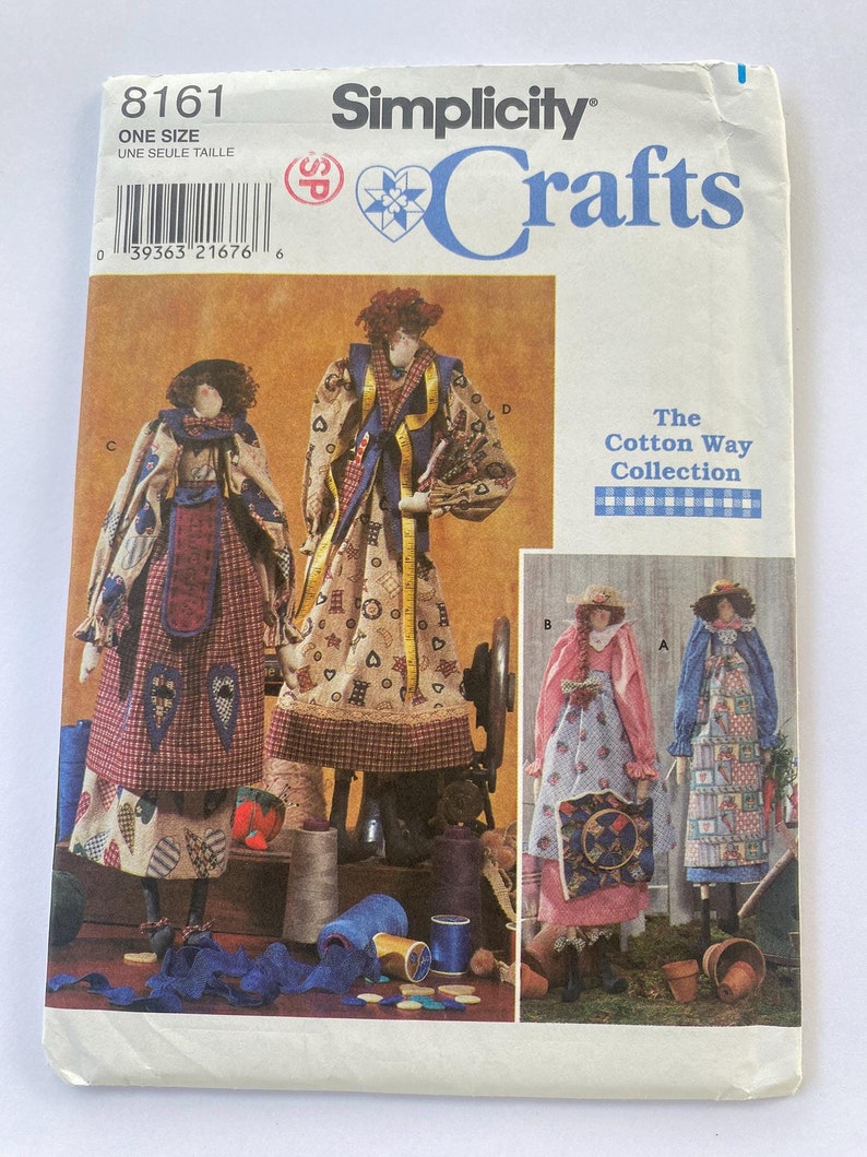 Primitive Doll Sewing Pattern, Simplicity Crafts 8161 Vintage Sewing ...