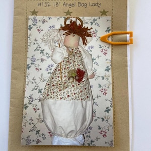 Angel Bag Lady Sewing Pattern, Deena&#39;s Country Hearth 152, 18&quot; Angel Doll Guide, Primitive, Plastic Bag Holder