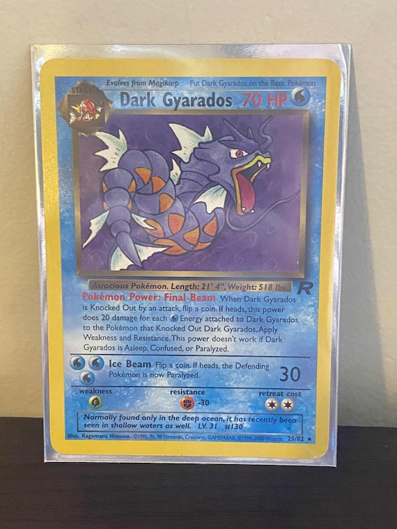 Dark Gyarados Pokemon Card REAL Pokemon Card Rare Team Rocket Card - Etsy UK