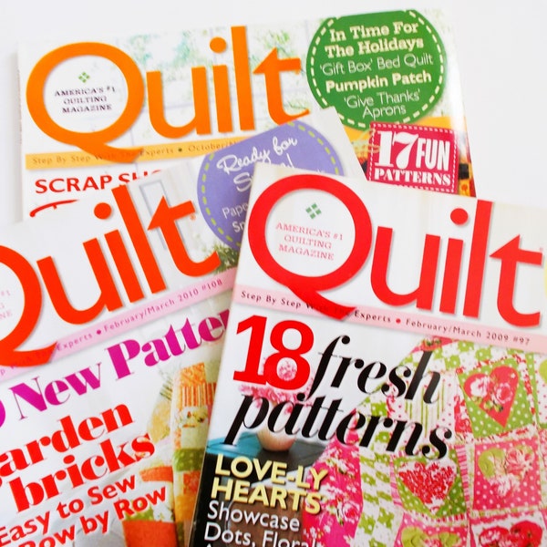 Quilt Magazine - Quilting Patterns - Set of Three Books from 2009-2010 - Sewing Supply Destash