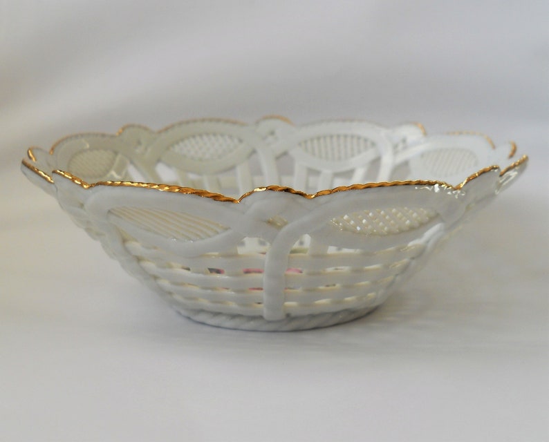 Basket Weave Bowl with Gilding Vintage Porcelain Candy Dish Etsy