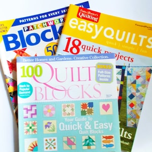 Quilting Magazines - Patterns for Quilts and Quilt Blocks - Set of Three Books from 2005-2008 - Quick and Easy Projects - Sewing Destash