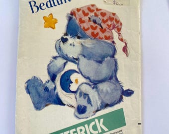 Care Bears Sewing Pattern, Butterick 6226, Bedtime Bear Stuffed Animal, UNCUT, 299, 1980s