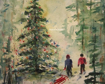 Winter wonderland | Winter watercolor, Watercolor art, Christmas paintings