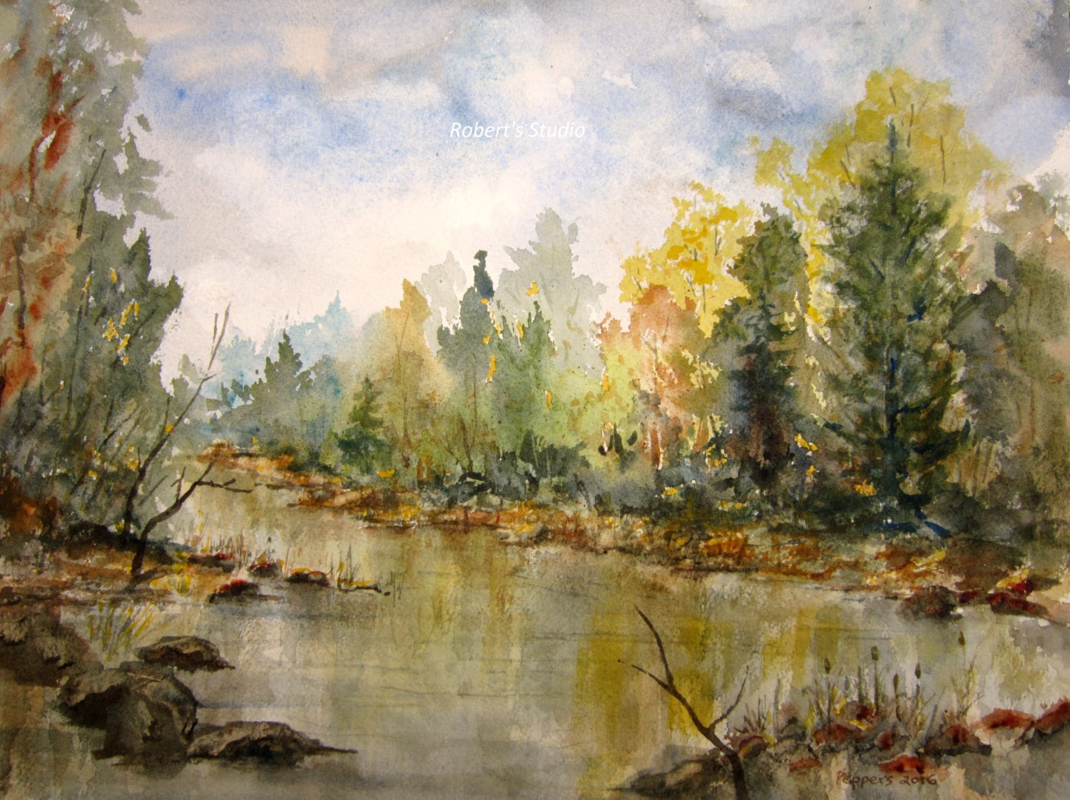 Watercolor Autumn Painting Print archival print watercolor