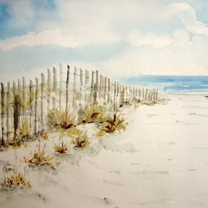 Beach Walk, Print of Original Watercolor Painting, watercolor art, watercolor print, beach art, beach painting.