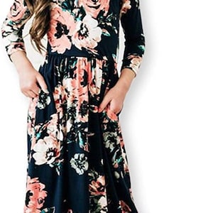 Robe longue fleurie pour fille : robe longue d&#39;été avec poches