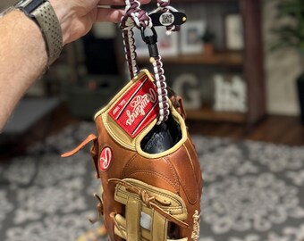 Handschuhhalter aus Paracord nach Maß | Baseball- und Softballhandschuhhalter | Schlägertaschenzubehör – Sie wählen die Farben!