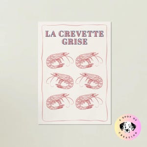 Shrimp &quot;La Crevette Grise&quot; Kitchen and Home A3 Poster Print Wall Art
