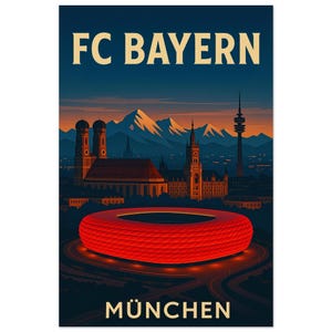 FC Bayern München Poster – Allianz Arena Wall Art, Bayern Munich Stadium Print, German Football Artwork, Soccer Gift for Fans