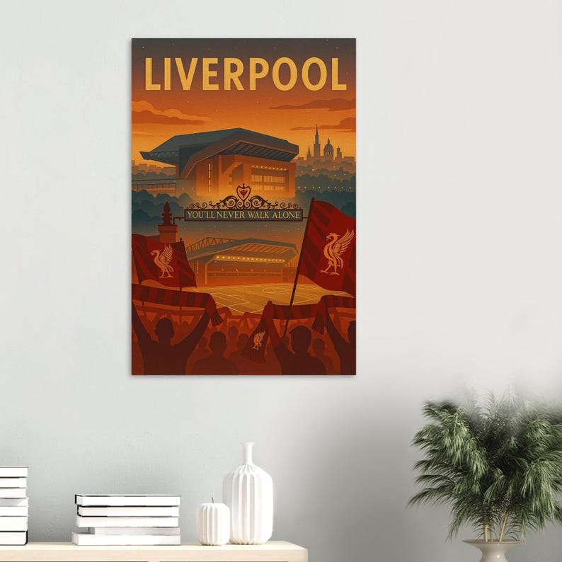 Photo Murale Rétro Liverpool FC Anfield 2000 - Collection Football Rare Y2K