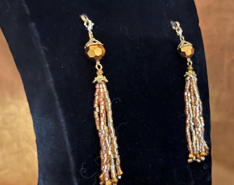 Gold Clip-On Burlesque Tassels - Bauble Style 4”