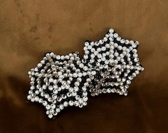Spiderweb Rhinestone Burlesque Pasties - 1.5”