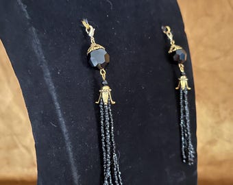 Black Clip-On Burlesque Tassels - Bauble Style 4”