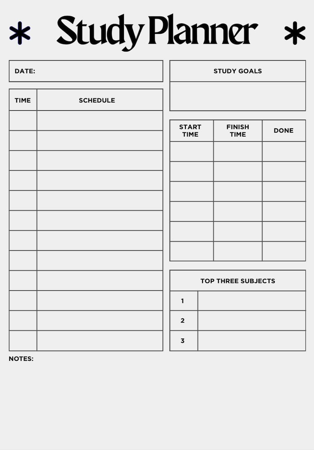 Student Study Planner – Printable PDF – Homework Tracker & Exam Planner ...