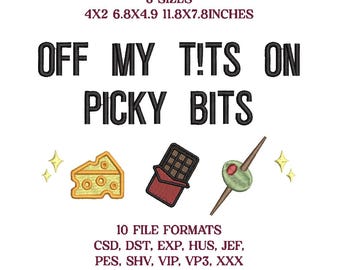 Archivo de diseño de bordado "Off my T!ts" en Picky Bits