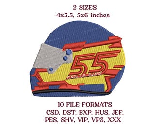 Archivo de diseño de bordado del casco de Carlos Sainz