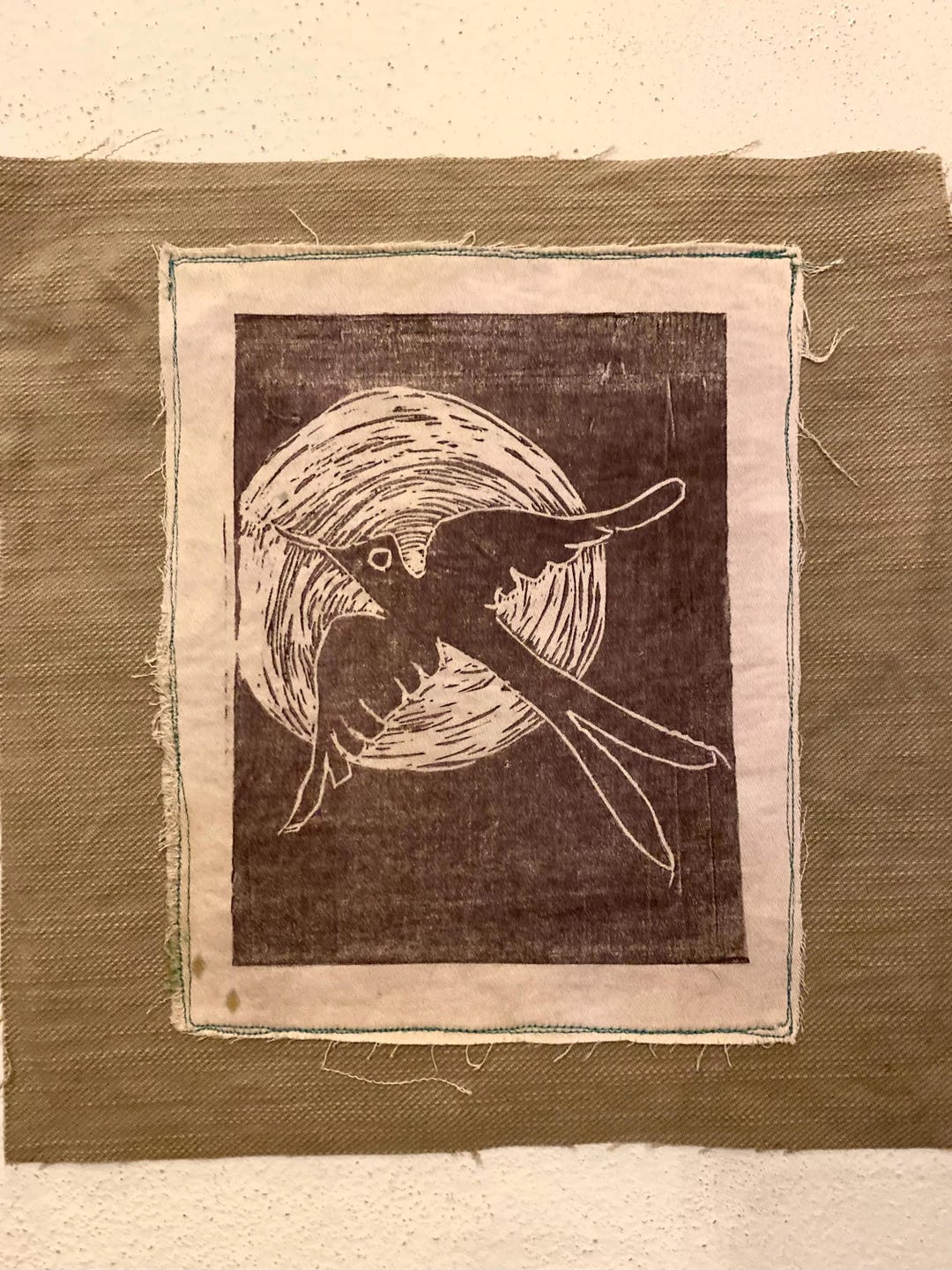 Patchwork Linocut 5 Unique Patches, Using Linocut and Bleach Techniques. Price per Piece ...