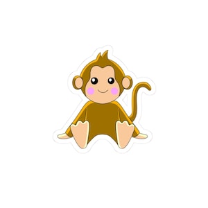 Cute Monkey Kiss-Cut Stickers | Fun Laptop Decals, Kids Party Favors, Creative Scrapbooking, Playful Decor, Animal Lovers Gifts