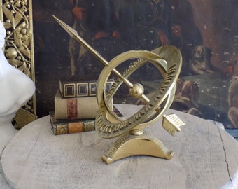 Vintage Decorative Brass Sun Dial. Home Decor. Statue. Object.