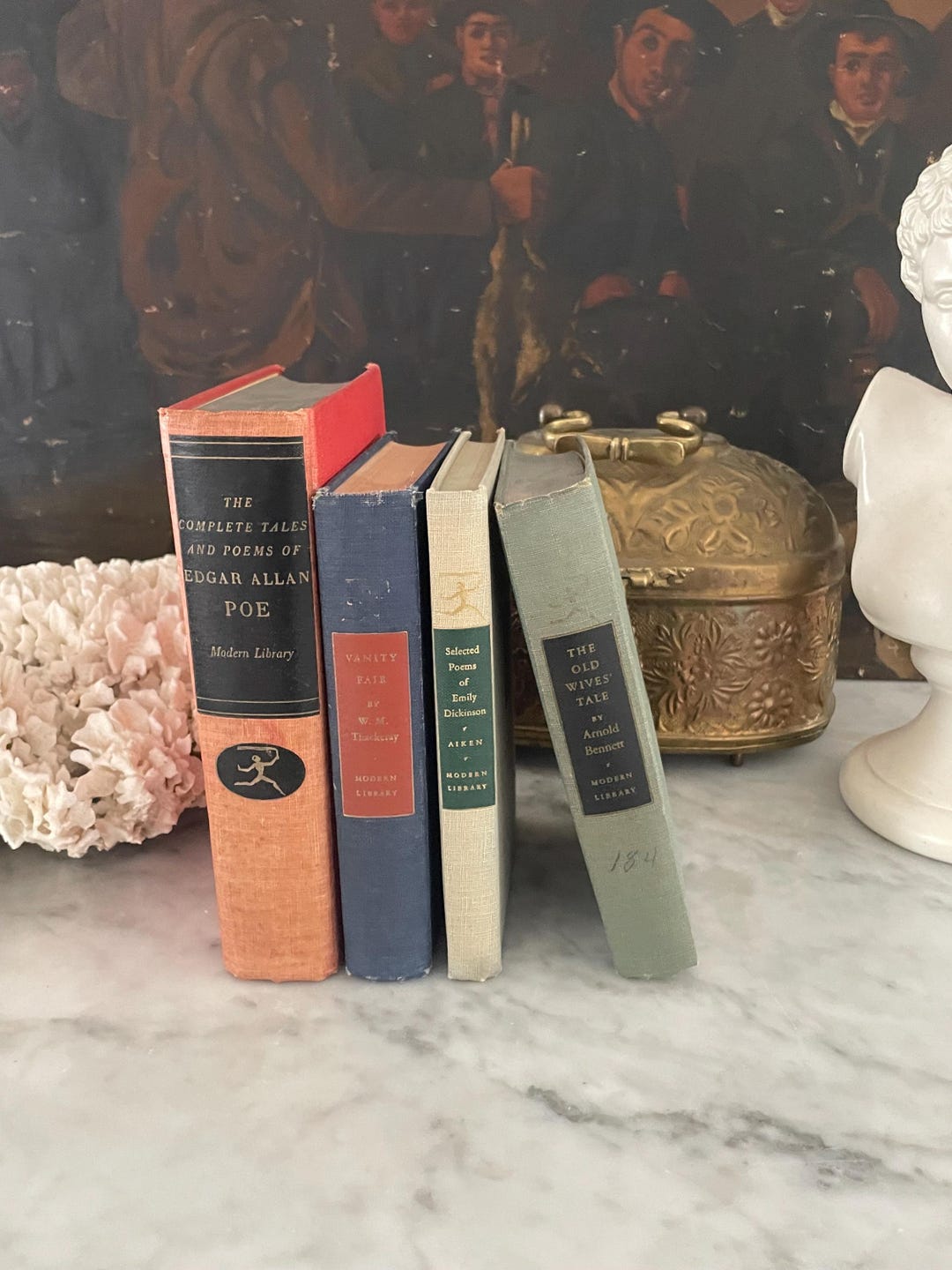 Vintage Mid Century Book Collection. Modern Library. Poe, Dickinson ...