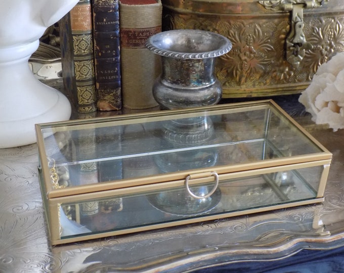 Vintage Glass Curio Display Box. Etsy
