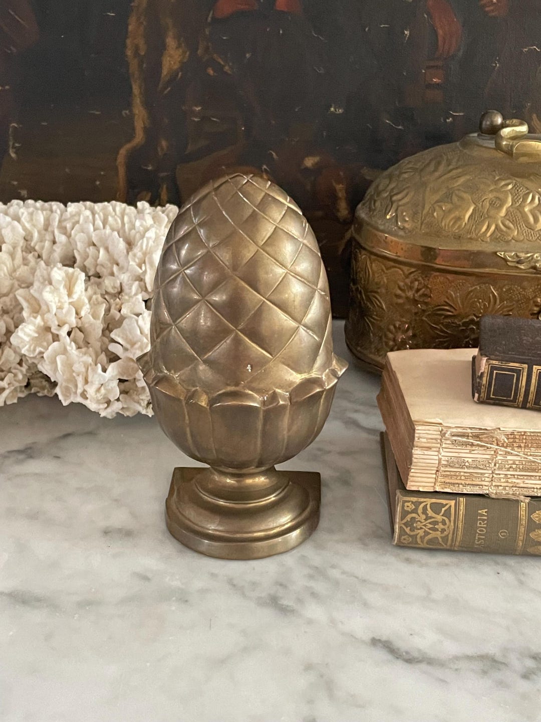 Vintage Brass Bookend. Traditional. Home decor. Library.