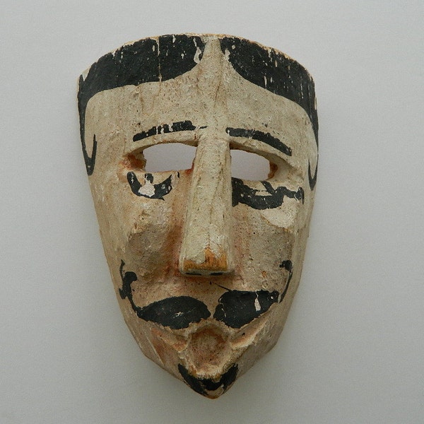 Vintage Carved Wood Theatre Mask