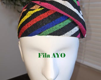Handmade Aso Oke Fila Cap | Yoruba Traditional Men's Hat