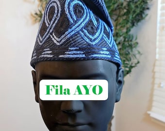 Handmade African Cap – Fila IJEBU | Traditional Yoruba Hat | Men’s Cultural Fashion | African Heritage Style