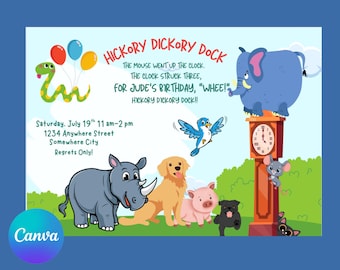 Hickory Dickory Dock Party Invitation – Digital Download