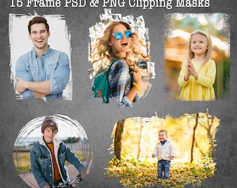 15 Grunge Frame PNGs, Grunge Frame PSD, Grunge Frame Clipart