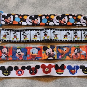Nuk clips/pacifier clips/binki clip/soothie/infant pacifier clips M2 Mice Bubbles Movie Strip Super Hero