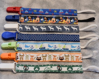 Nuk clips/pacifier clips/binki clip/soothie/infant pacifier clips B5 Blue Boats Comics Dots Whale Boho Celtics Sports Red Hair Bill Football