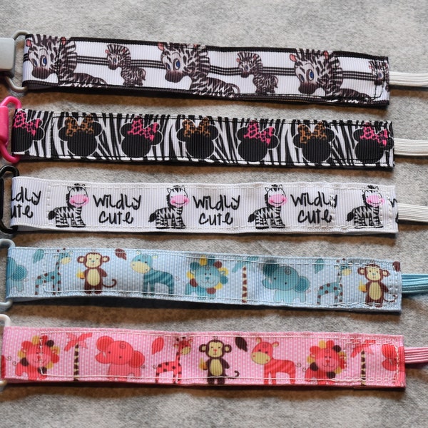Zebra Pacifier Clip Etsy
