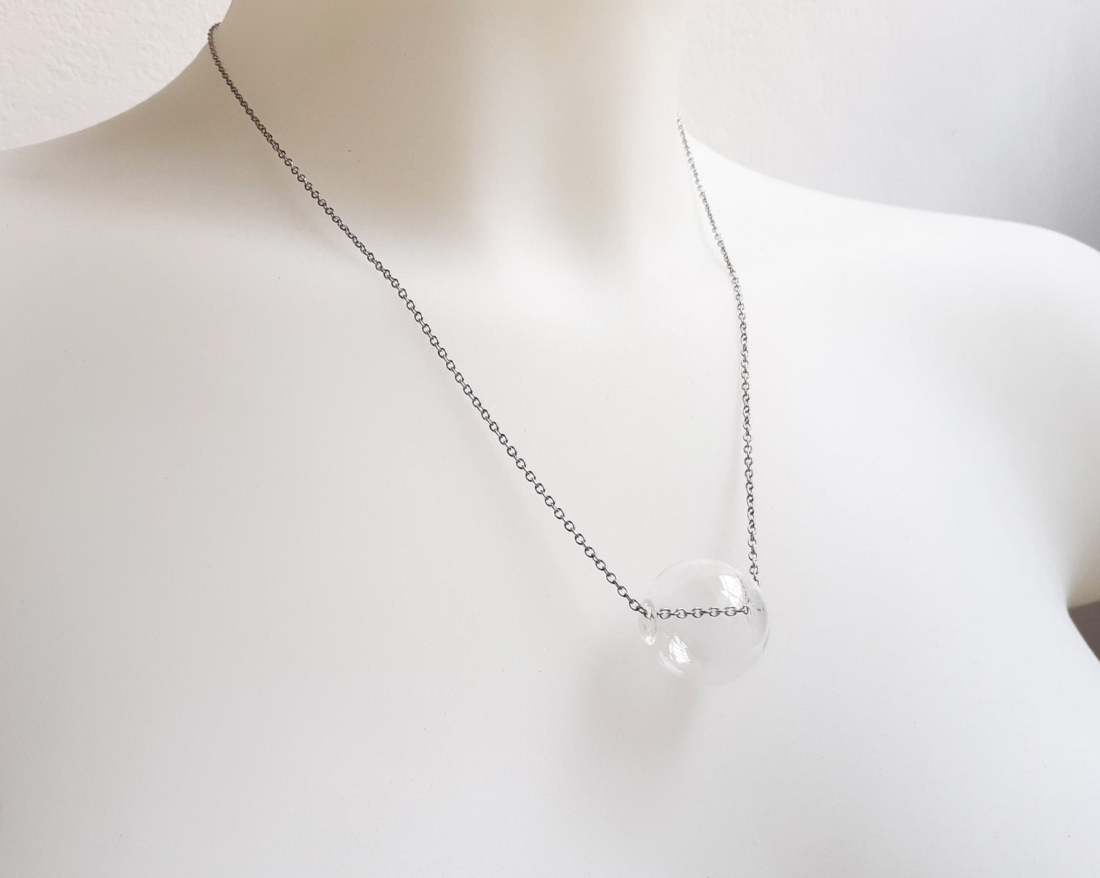 Bubble Necklace Glass Bubble Necklace Glass Blown Clear Etsy