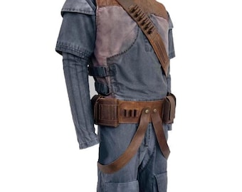 Star Wars Boba Fett 1313 Flight Suit & Leather Belt | Mandalorian Bounty Hunter Cosplay Costume | Custom Size Handmade Outfit