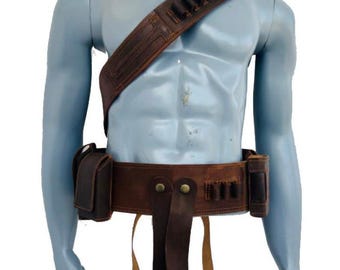 Mandalorian Star Wars Belt with Holster, Inspired by the Boba 1313, Leather belt, Halloween Costume, Sabine Wren Premium Leather Belt