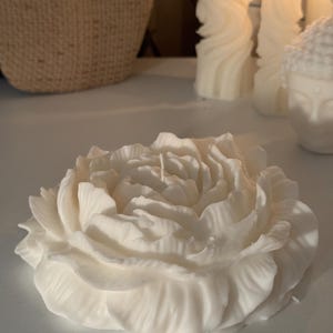 Decorative Peony Candle | Handmade Soy Candle | Floral Home Decor Gift