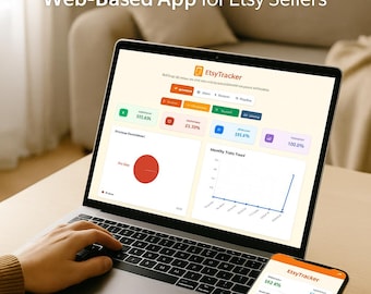 Etsy Seller Profit & Expense Tracker – Web Based App for Fees, Shipping, Costs and Profit | Charts, Reports and Margin Calculator
