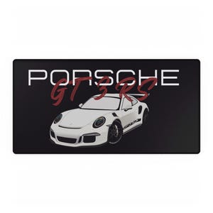 Stylish Porsche GT3RS Desk Mat for Car Enthusiasts, Office Decor, Gaming, Home Office Gift, Collectible Car Decor
