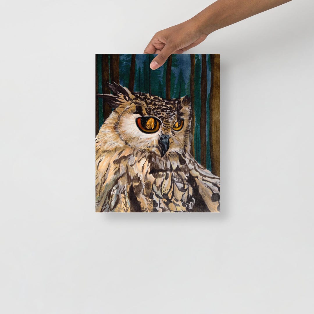 Great Horned Owl Wall Art Poster Print - Etsy